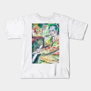 GEORGE GERSHWIN watercolor portrait Kids T-Shirt